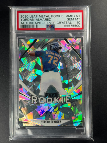 2020 Leaf Metal Rookie Yordan Alvarez Silver Crystal RC Auto /35 PSA 10 Astros