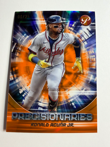 2025 Topps Pristine Precisionaries Ronald Acuna Jr Orange /25 Refractor Braves