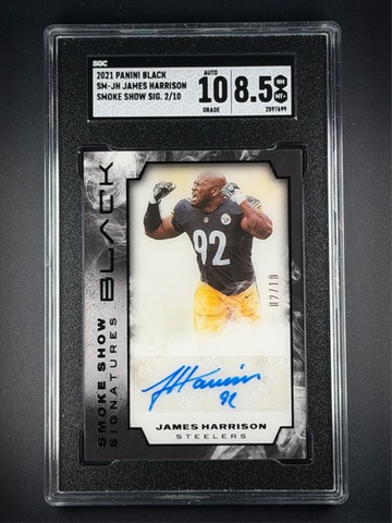 2021 Panini Black Smoke Show Signatures James Harrison Auto /10 SGC 8.5 Auto 10