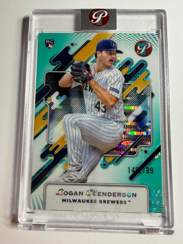2025 Topps Pristine Logan Henderson RC Encased Aqua /199 Pulsar Refractor 