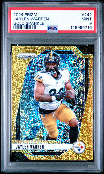 2024 Panini Prizm Jaylen Warren #242 Gold Sparkle /24 Steelers PSA 9 None Higher
