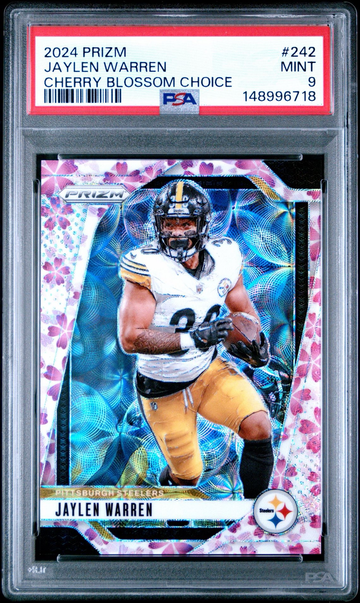 2024 Panini Prizm Jaylen Warren #242 Cherry Blossom  /15 Steelers PSA 9