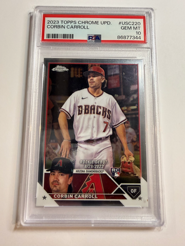 2023 Topps Chrome Update #USC220 Corbin Carroll RC Rookie PSA 10 GEM MINT