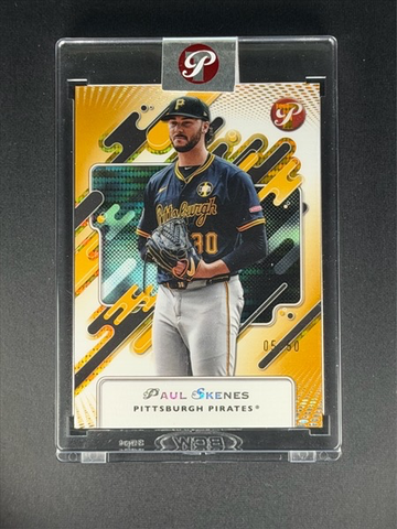 2025 Topps Pristine Paul Skenes Encased Gold Refractor /50 Pirates 