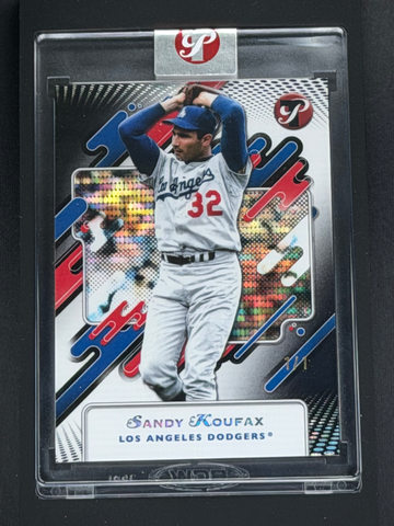 1/1 2025 Topps Pristine Encased Pristine Black Pulsar Refractor Sandy Koufax 1/1