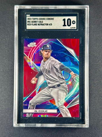 2022 Topps Cosmic Chrome Gerrit Cole #81 Red Flare Refractor /5 Yankees SGC 10