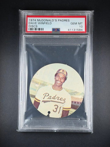 1974 McDonald’s Dave Winfield Padres Disc Rookie RC PSA 10 Rare