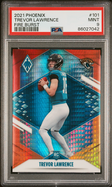 2021 Trevor Lawrence Phoenix Fire Burst Refractor Rookie RC PSA 9 MINT Invest🔥