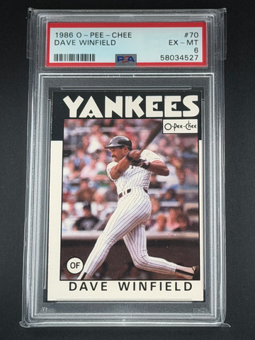 1986 O-Pee-Chee OPC Dave Winfield #70 PSA 6 HOF Yankees 