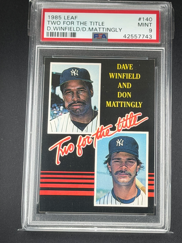 1985 Leaf Don Mattingly / Dave Winfield #140 Two For The Title PSA 9 MINT 