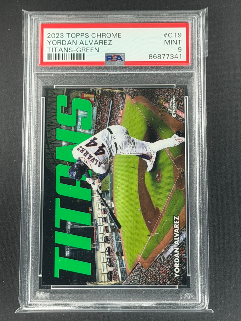 2023 Topps Chrome Yordan Alvarez TITANS Green Refractor /99 PSA 9