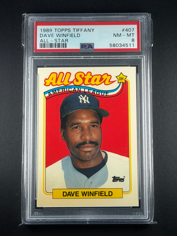 1989 Topps Tiffany #407 DAVE WINFIELD Yankees All Star PSA 8 HOF