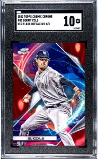 2022 Topps Cosmic Chrome Gerrit Cole #81 Red Flare Refractor /5 Yankees SGC 10