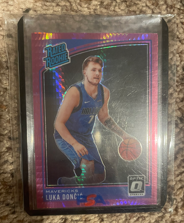 2018-19 Panini Donruss Optic Hyper Pink Prizm Luka Doncic Rated Rookie RC #177