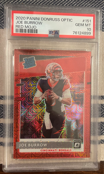 2020 Joe Burrow Panini Donruss Optic Rated Rookie Red Mojo PSA 10 GM Bengals