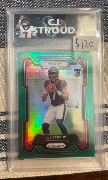 2023 Panini Prizm CJ Stroud ROOKIE GREEN #339 Houston Texans Custom slab!
