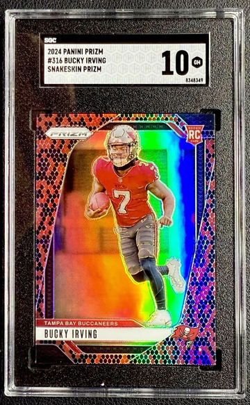 2024 PANINI PRIZM #316 BUCKY IRVING SNAKESKIN PRIZM ROOKIE RC SSP One of One POP 1 SGC 10 GEM MINT