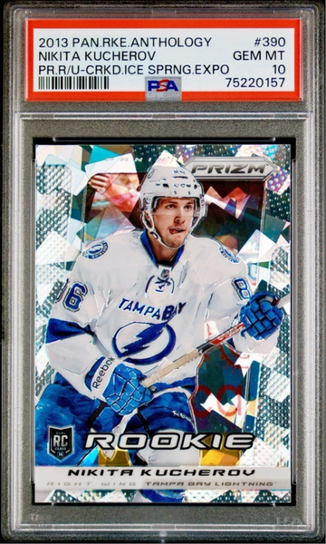 2013-14 PANINI PRIZM #390 NIKITA KUCHEROV SILVER PRIZM ROOKIE RC SSP PSA 10 GEM MINT