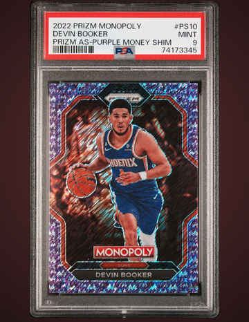 2022-23 Prizm Monopoly Devin Booker All-Stars Purple Money Shimmer Prizm # /50