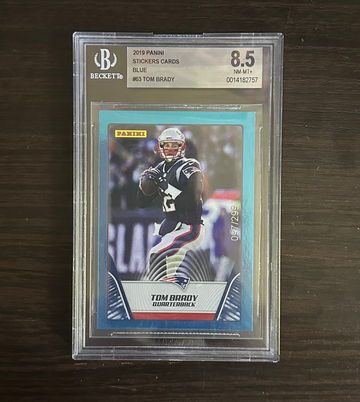 Tom Brady 2019 Panini Sticker & Card Collection #63 Blue Foil Card/299