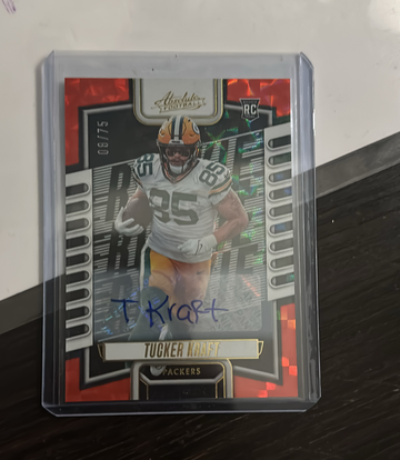 2023 Panini Absolute Tucker Kraft Rookie Orange Auto #’d /75 Green Bay Packers