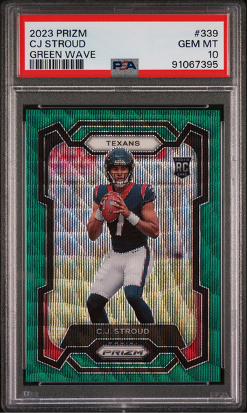 2023 Prizm Football Cj Stourd Green Wave PSA 10