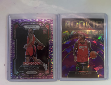 CAM WHITMORE 2023-24 Prizm Monopoly PURPLE MONEY MILLIONAIRE /50 Rookie Rockets