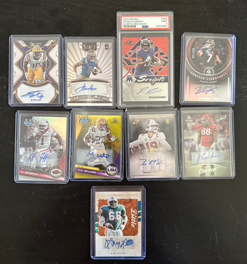 FOOTBALL AUTO PSA / RAW LOT 9 