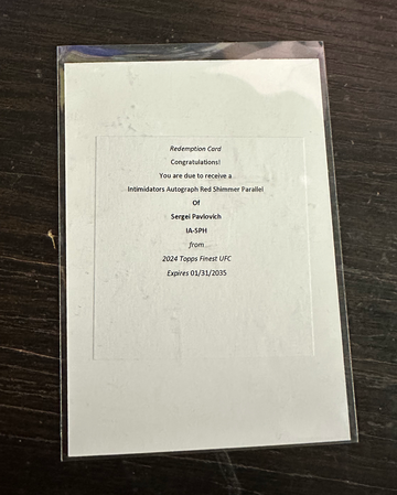 2024 Topps Finest UFC SERGEI PAVLOVICH Intimidators Auto Red Shimmer Redemption
