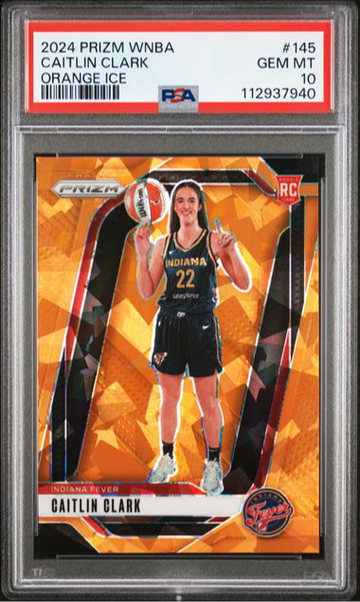 2024 PANINI PRIZM WNBA #145 CAITLIN CLARK ORANGE ICE