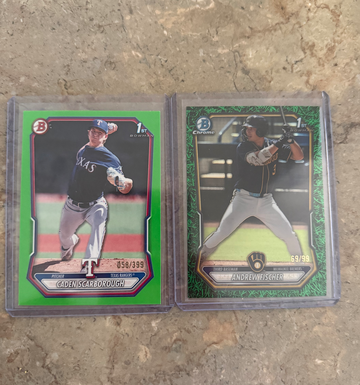 2026 Topps Bowman Chrome Green Grass #BCP-149 Andrew Fischer 1st /99 