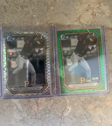 2026 Bowman Edward Florentino 1st Chrome Green Reptilian Refractor /99