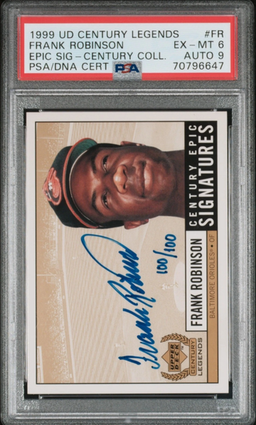 1999 UD Century Legends Epic Signatures Frank Robinson Auto Autograph 100/100 PSA 6/9
