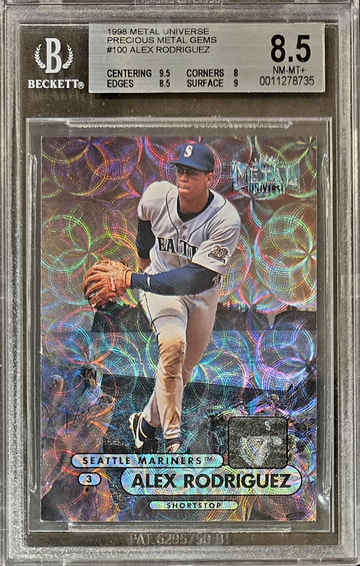 1998 Metal Universe Precious Metal Gems PMG Alex Rodriguez BGS 8.5 27/50