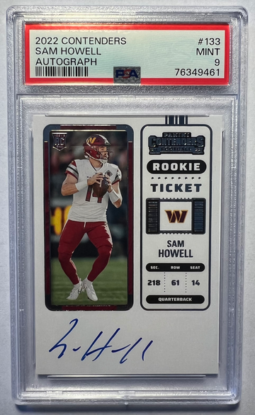 2022 Panini Contenders Sam Howell Rookie Ticket Auto PSA 9 Mint #133 RC