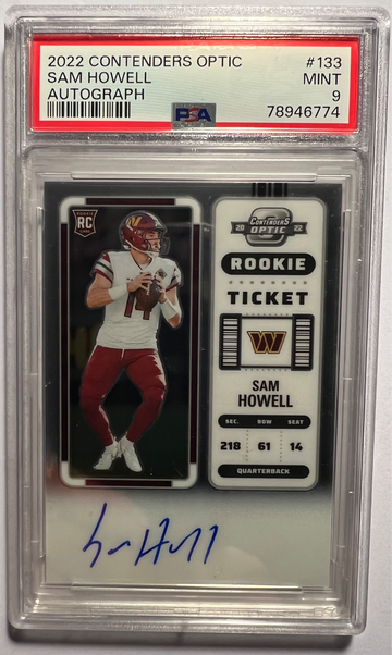 2022 Contenders Optic Sam Howell Auto PSA 9 Mint Rookie Card #133 RC