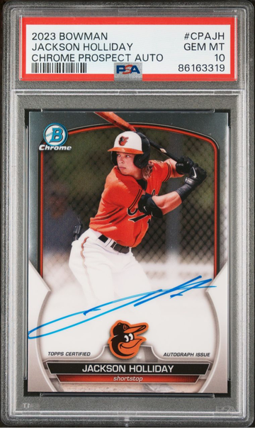 2023 Bowman Chrome Jackson Holliday Prospect Auto PSA 10 GEM MT #CPAJH Orioles