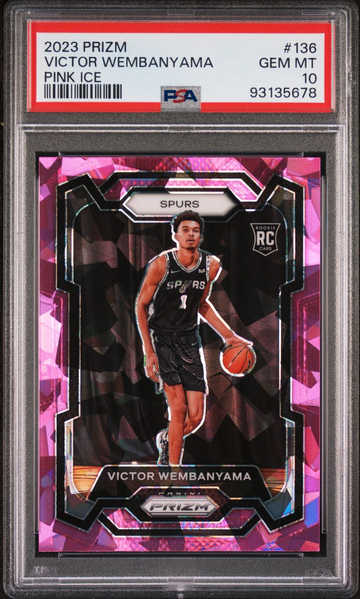 2023 Prizm Victor Wembanyama Pink Ice Rookie PSA 10 GEM MT #136 RC Spurs
