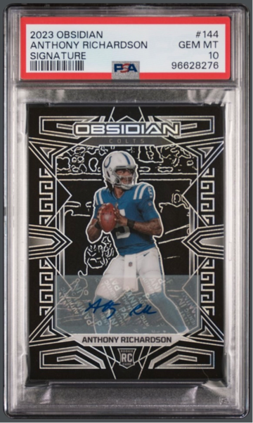 2023 Obsidian Anthony Richardson Signatures Auto PSA 10 GEM MT #144 RC Colts