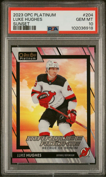 2023 OPC Platinum Luke Hughes Sunset PSA 10 GEM #204 RC