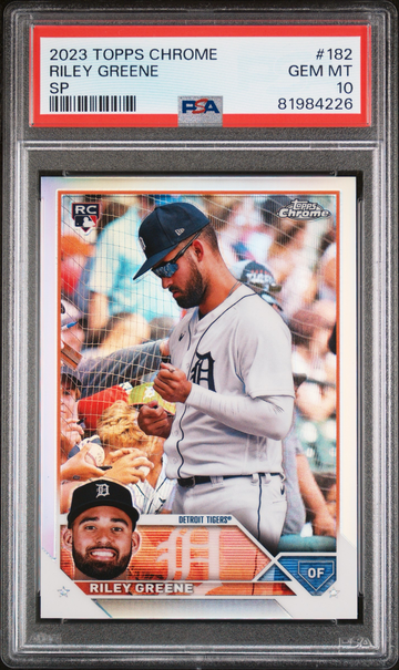 2023 Topps Chrome Riley Greene SP Rookie PSA 10 GEM MT #182 RC Tigers