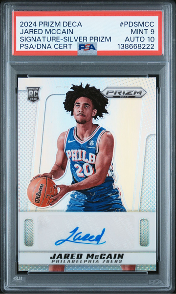 2024 Prizm Deca Jared Mccain Signature Auto Silver Prizm PSA 9 DNA 10 RC #PDSMCC