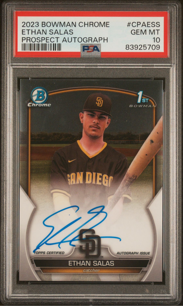 2023 Bowman Chrome Ethan Salas 1st Chrome Prospect Auto PSA 10 GEM MT #CPAESS