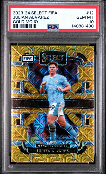 2023-24 Select FIFA Julian Alvarez Gold Mojo Prizm /10 PSA 10 GEM MT #12