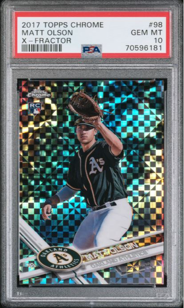 2017 Topps Chrome X-Fractor MATT OLSON #98 PSA 10 Atlanta Braves