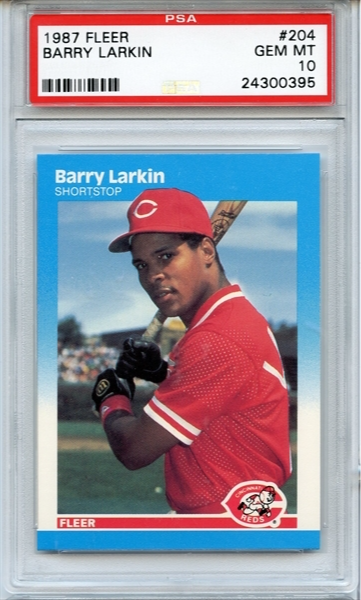 1987 Fleer Barry Larkin PSA 10