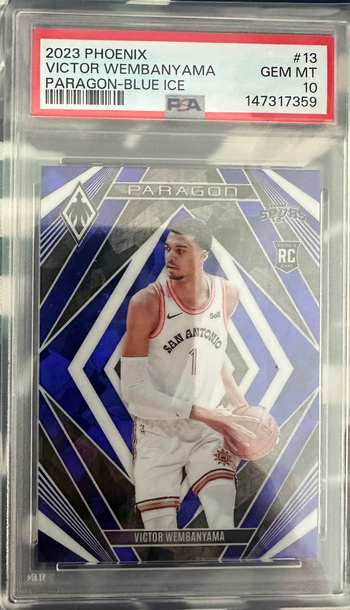 2023 PHOENIX VICTOR WEMBANYAMA #13 PARAGON BLUE ICE PSA 10