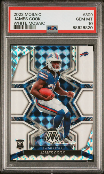 2022 Mosaic James Cook White mosaic Prizm /25 PSA 10