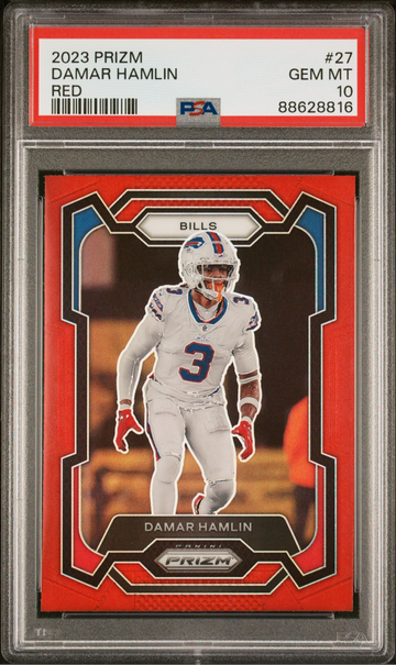 2023 Prizm Damar Hamlin Red Prizm PSA 10