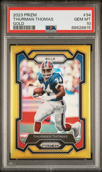 2023 Prizm Thurman Thomas Gold Prizm /10 PSA 10